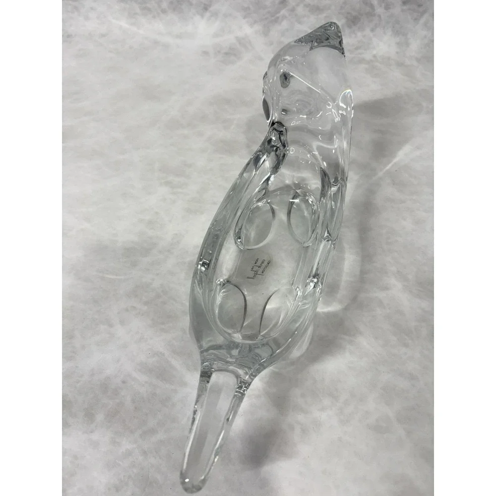 Carole Stupell Collection Clear Glass Cat Figurine Dish Trinket Bowl Vintage Art